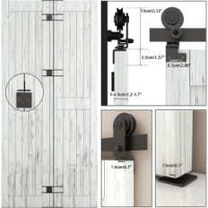BOUNIAJUY F04STS Sistema di porte da 122 cm 58 cm solido solido