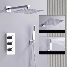 Zestaw prysznicowy Sanitemodar LYXT-AC-HW-25-Chrome z termostatem 25x25cm