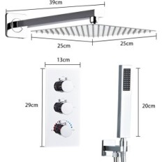 Zestaw prysznicowy Sanitemodar LYXT-AC-HW-25-Chrome z termostatem 25x25cm