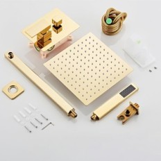 Sanitemodar Lyxt-AC-WHW-30-Gold Goldene 30x30 cm Dusche Set