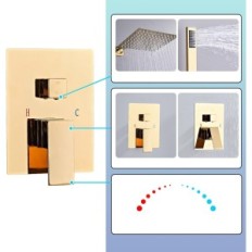 Sanitemodar Lyxt-AC-WHW-30-Gold Golden 30x30 cm shower set