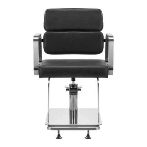 Gabbiano Porto hairdressing chair black — front view