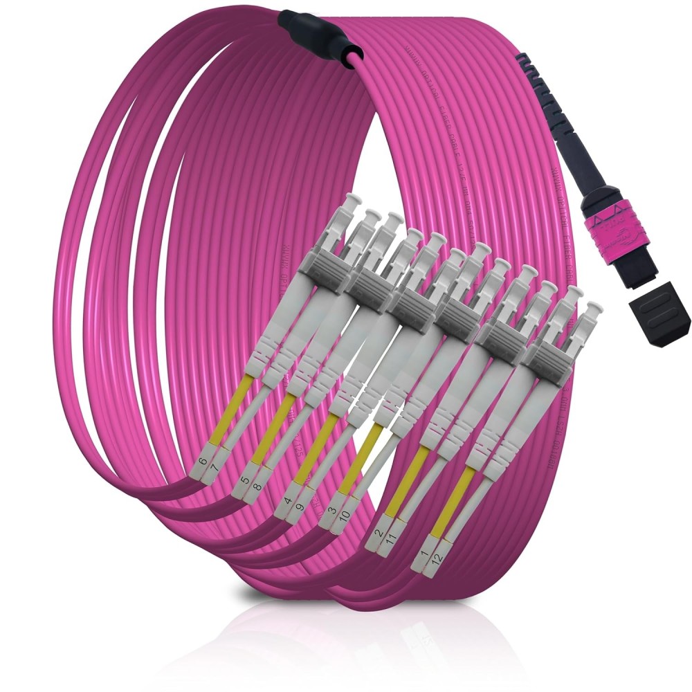 XWYWX MPO-LC 12 Faseroptikkabel 20M Netzwerk Optisches Kabel
