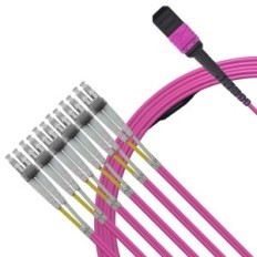 Câble optique optique de réseau XWYWX MPO-LC 12 Câble de fibre optique de 20 m