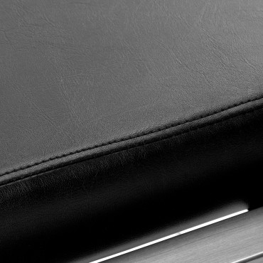Silla de peluquería Gabbiano Porto negra — detalle del asiento