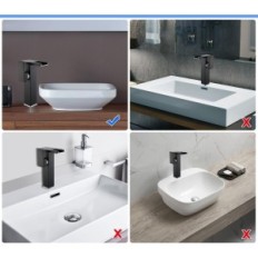 Batterie de salle de bain KEKBON KOB6153BT Bec haut de 226 mm sans batterie