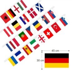 Garland med Euro 2024 Flags 24 Flag 45x30cm 14 m til dekoration