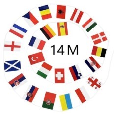 Garland z Euro 2024 Zastavice 24 Zastavi 45x30cm 14 m za dekoracijo