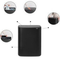 Brabantia Rubbish košík BO Dotkněte se bin 2x30L Soft-dotykové dvojité dolů