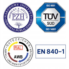 Recipiente para la recolección de residuos y certificados de basura municipales. Europlast Austria - azul 1100l