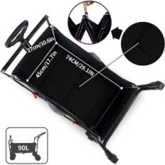 Begagnade vikbara trädgårdsvagn TMZ All Terrain Utility Durable Transport Trolley för trädgård och strand