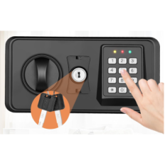 Damaged fire-resistant safe with a fire-resistant pocket for documents