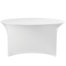 Rond tafelkleed zonder op wo te drukken. 180cm jersey white - Hendi 814451
