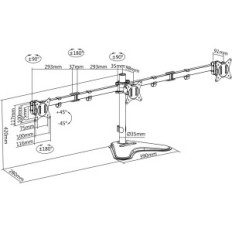 Használt LogiLink stand 3 monitoron 17- 27 "telefonfoglalóval