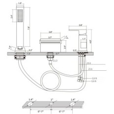 Shanfo 6Y1K Bagno Cascata a 3 buche cromata non impostata