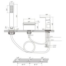 Shanfo 6Y1K Bagno Cascata a 3 buche cromata non impostata