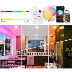 Zestaw Smart LED 9W 4" WiFi+BT 10 szt. panel dotykowy smart hub