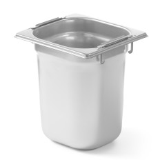 GN container with retractable handles Stainless steel GN1 / 6 176x162mm. 200mm - Hendi 803707