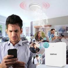 Safeliveo GW01 Rooksensor met basisstationset 6 + 1 draadloze rookmelders met een bedieningspaneel