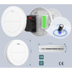 Sensore di fumo SafeLiveo GW01 con stazione base Set 6 + 1 Rilevatori di fumo wireless con pannello di controllo