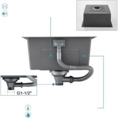 KINKIBOS 3545D 35 × 45 cm kitchen sink 3545d 35 × 45 cm steel sink without siphon