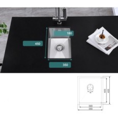 Kinkibos 3545D 35 × 45 cm cuisine lavabo 3545D 35 × 45 cm d'acier sans siphon