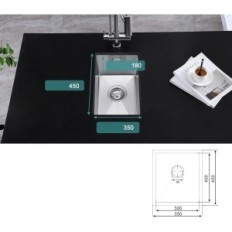 Kinkibos 3545D 35 × 45 cm cuisine lavabo 3545D 35 × 45 cm d'acier sans siphon