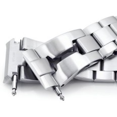 Miltat Retro Razor Strap 22mm for Seiko SRP777 Silver V-Buckle L