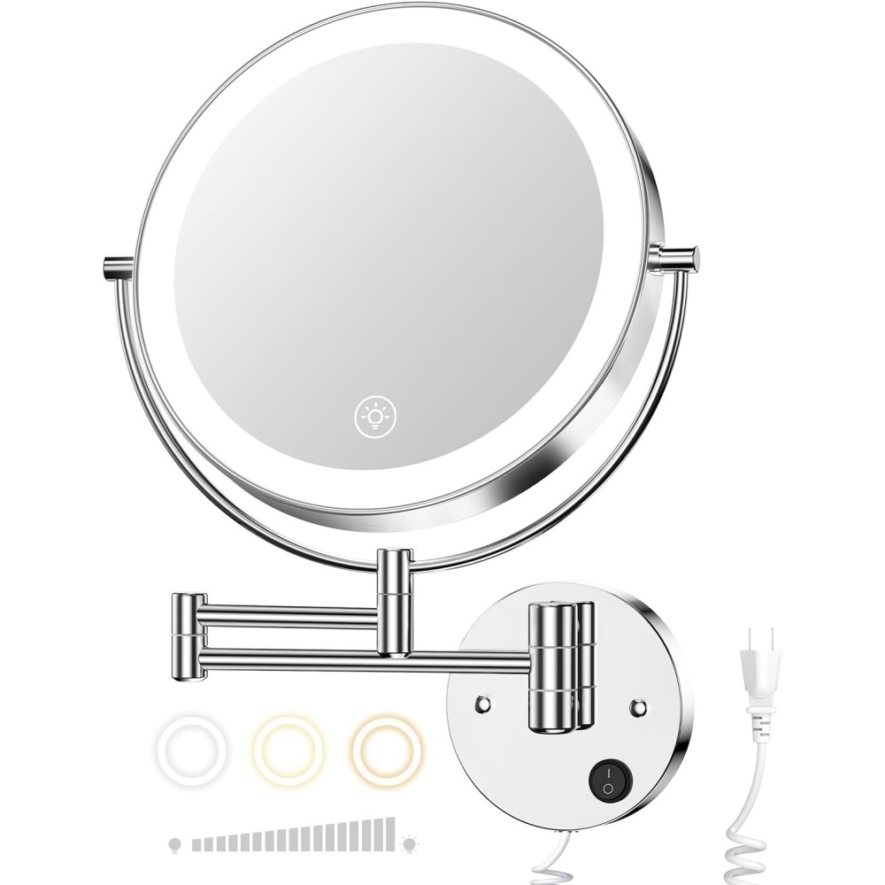 Mirror LED Gospetsire 9 "Sein 1x / 10x 3 värvi reguleerivad heleduse