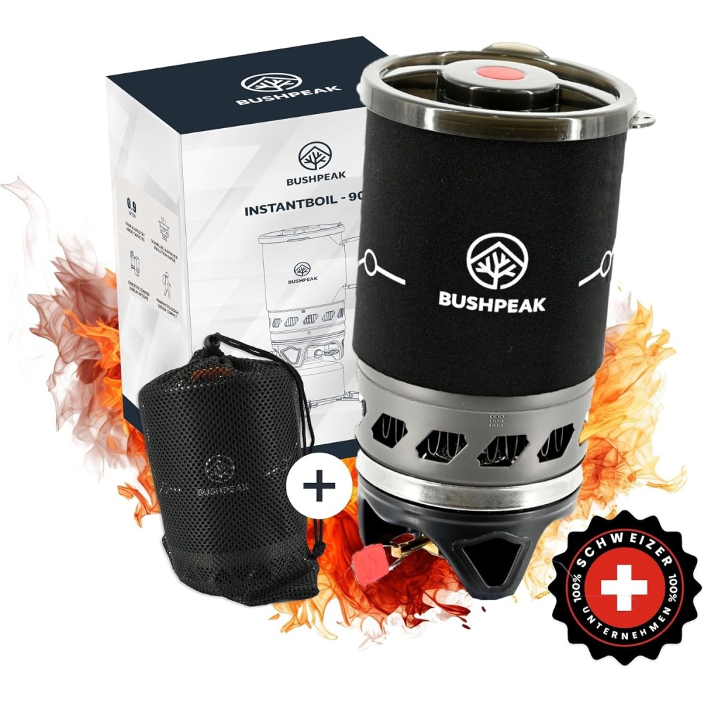 Cuisinière à gaz d'instantanée de BushPeak à 900 ml avec une piézoïque Piskowiec