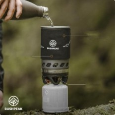 Bushpeak Telepítse 900 ml gáztűzhely piezo gyújtású pot fedél