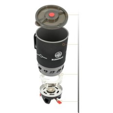 Bushpeak InstantBoil 900ml gas cooker with a Piezo Piezie Piskowiec