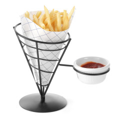 Support pour servir des frites et des snacks avec un porte-sauce - Hendi 630914