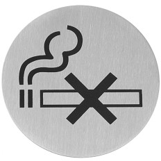 Informação auto-adesiva Placa Não fumar aço inoxidável qua 75mm - Hendi 663639