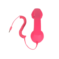 Headset i form af et RESTEQ-headset til en lyserød smartphone