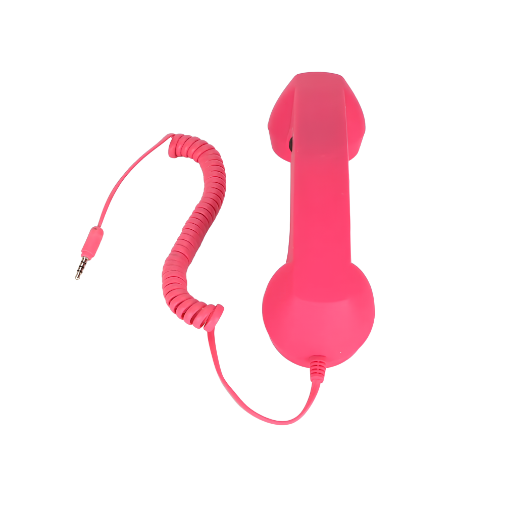 Headset vo forme restEq headsetu na ružový smartphone