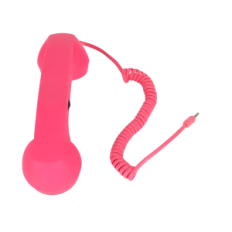 Headset i form av ett RESTEQ-headset för en rosa smartphone