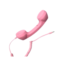 Headset i form af et RESTEQ-headset til en lyserød smartphone