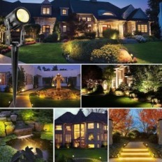 Fényes kerti lámpa a tüskén kábel kültéri használatra osztály F