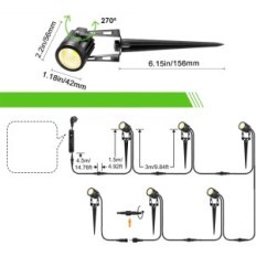Lámpara de jardín B Justo en el pincho con un cable para uso externo F-Clase