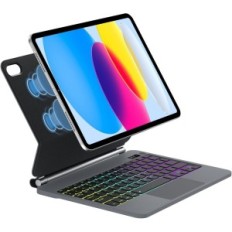 Tastatur med Sengbirch Veske til iPad 10 10,9 tommers Qwertz Backlit Svart