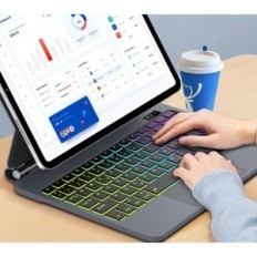 Tastatur mit Sengbirch-Kasten zum iPad 10 10.9-Zoll-QWERTZ BACKLIT BLACK