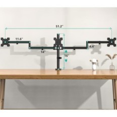 3 porte-moniteur 24 "M003S réglable 7 kg sur l'épaule noire