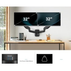 Rabljen Dual Huanuo stenski ročaj do 2 monitorji 17-32 "z roko