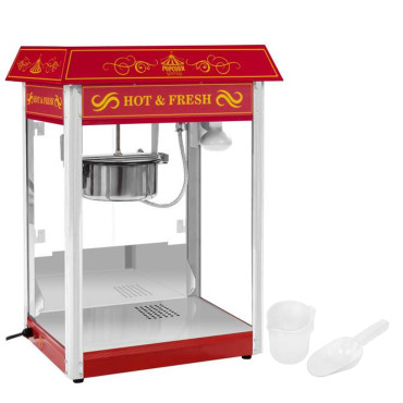Professionell kraftfull popcornmaskin 230V 1,6kW röd