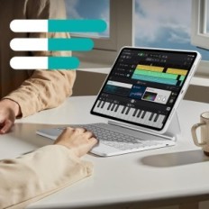 Veske med tastatur til iPad Pro 13 (2024) ESR 6823 360 White Qwertz