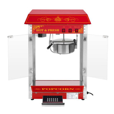 Professionell kraftfull popcornmaskin 230V 1,6kW röd