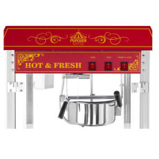 Professionell kraftfull popcornmaskin 230V 1,6kW röd