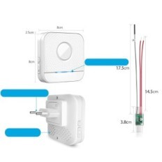 Bitiwend Radio Ring Transmitter, 2 stikkontakter Modtagere, 3-24V AC / DC