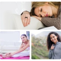 Smart fitness ring AMOVAN méret 7 fekete alvás / impulzus / oxigén nyomkövető